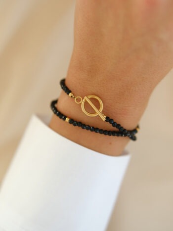 Infinity dvojitý náramok onyx