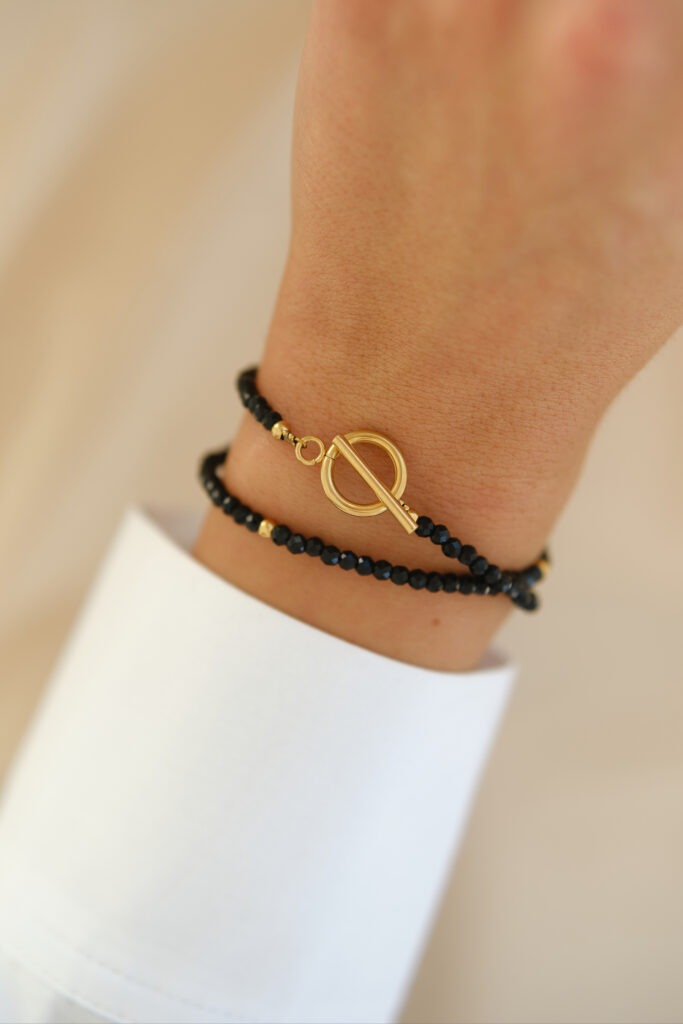 Infinity dvojitý náramok onyx