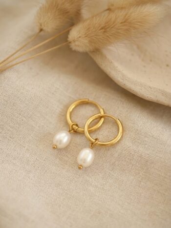 Náušničky Hoops pearl