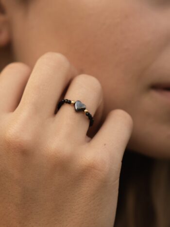 Prstienok Onyx Heart